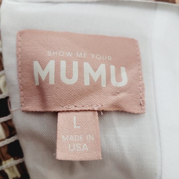 Show Me Your MuMu Brown Gingham Maxi Dress - Picture 5 of 7